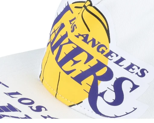 Los Angeles Lakers In Your Face Deadstock Hwc White Snapback - Mitchell & Ness