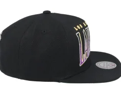 Los Angeles Lakers Line Work Black Snapback - Mitchell & Ness