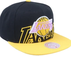 Los Angeles Lakers Low Big Face Black/Yellow Snapback - Mitchell & Ness