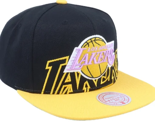 Los Angeles Lakers Low Big Face Black/Yellow Snapback - Mitchell & Ness