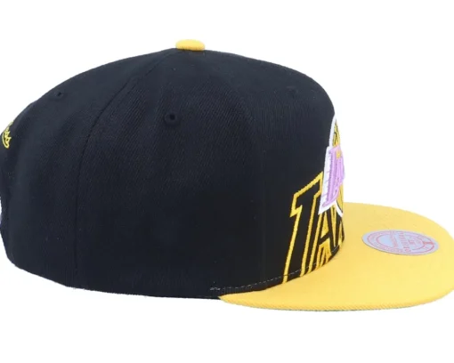 Los Angeles Lakers Low Big Face Black/Yellow Snapback - Mitchell & Ness