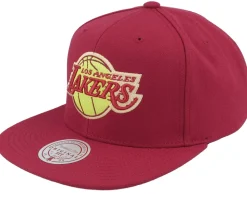 Los Angeles Lakers Merlot Shine Maroon Snapback - Mitchell & Ness