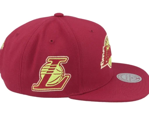 Los Angeles Lakers Merlot Shine Maroon Snapback - Mitchell & Ness