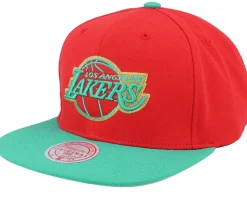 Los Angeles Lakers Mistletoe Red Snapback - Mitchell & Ness