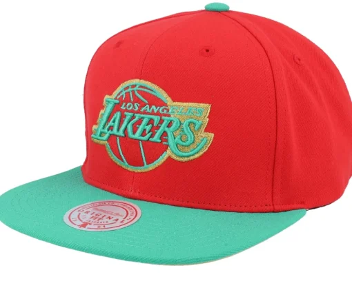 Los Angeles Lakers Mistletoe Red Snapback - Mitchell & Ness