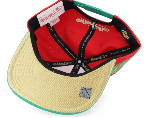 Los Angeles Lakers Mistletoe Red Snapback - Mitchell & Ness