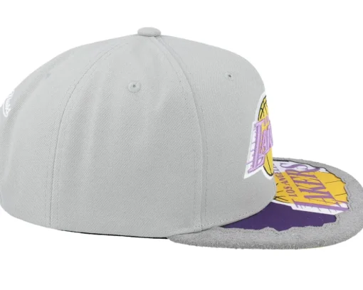 Los Angeles Lakers Munch Time Hwc Grey Snapback - Mitchell & Ness