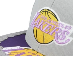 Los Angeles Lakers Munch Time Hwc Grey Snapback - Mitchell & Ness