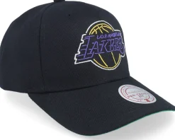 Los Angeles Lakers Neon Logo Pro Black Adjustable - Mitchell & Ness