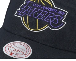 Los Angeles Lakers Neon Logo Pro Black Adjustable - Mitchell & Ness