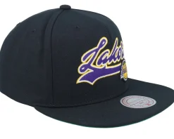 Los Angeles Lakers Oversweep Black Snapback - Mitchell & Ness