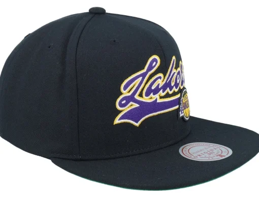 Los Angeles Lakers Oversweep Black Snapback - Mitchell & Ness