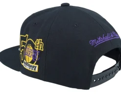 Los Angeles Lakers Oversweep Black Snapback - Mitchell & Ness