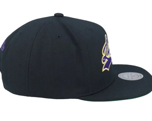 Los Angeles Lakers Oversweep Black Snapback - Mitchell & Ness