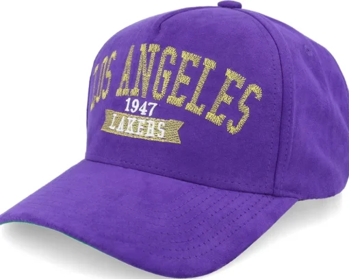 Los Angeles Lakers Shady Suede Pro Purple Adjustable - Mitchell & Ness