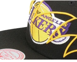 Los Angeles Lakers Shark Bite Black Snapback - Mitchell & Ness