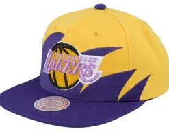 Los Angeles Lakers Sharktooth Yellow/Purple Snapback - Mitchell & Ness
