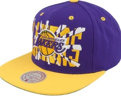 Los Angeles Lakers Shattered Purple/Yellow Snapback - Mitchell & Ness