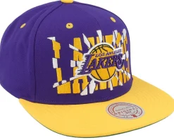Los Angeles Lakers Shattered Purple/Yellow Snapback - Mitchell & Ness