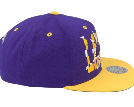 Los Angeles Lakers Shattered Purple/Yellow Snapback - Mitchell & Ness
