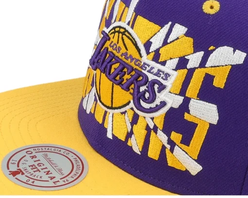 Los Angeles Lakers Shattered Purple/Yellow Snapback - Mitchell & Ness