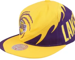 Los Angeles Lakers Spiral Deadstock Yellow Snapback - Mitchell & Ness