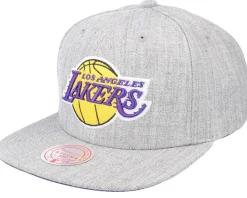 Los Angeles Lakers Team Heather 2.0 Grey Heather Snapback - Mitchell & Ness