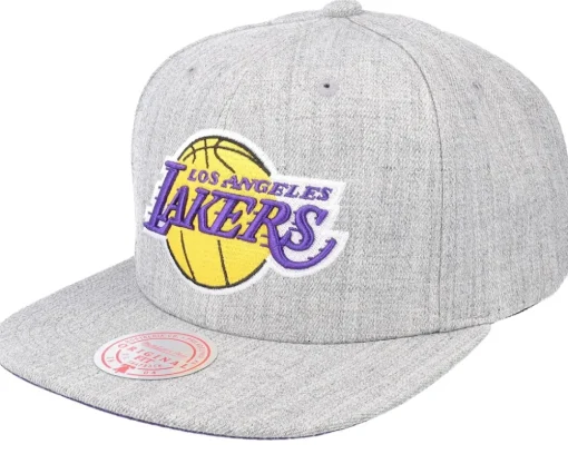 Los Angeles Lakers Team Heather 2.0 Grey Heather Snapback - Mitchell & Ness