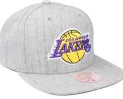 Los Angeles Lakers Team Heather 2.0 Grey Heather Snapback - Mitchell & Ness