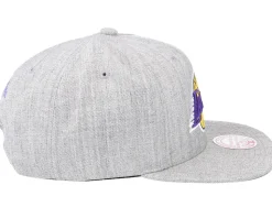 Los Angeles Lakers Team Heather 2.0 Grey Heather Snapback - Mitchell & Ness