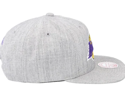 Los Angeles Lakers Team Heather 2.0 Grey Heather Snapback - Mitchell & Ness