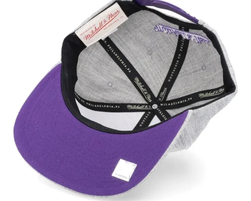 Los Angeles Lakers Team Heather 2.0 Grey Heather Snapback - Mitchell & Ness