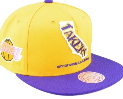Los Angeles Lakers Team Insider Yellow/Purple Snapback - Mitchell & Ness