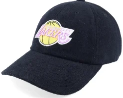Los Angeles Lakers Terry Cloth Black Dad Cap - Mitchell & Ness