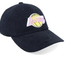 Los Angeles Lakers Terry Cloth Black Dad Cap - Mitchell & Ness
