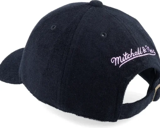 Los Angeles Lakers Terry Cloth Black Dad Cap - Mitchell & Ness