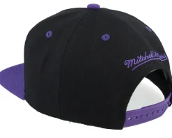 Los Angeles Lakers Text Stack 1 Black Snapback - Mitchell & Ness