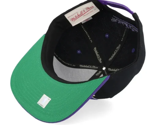 Los Angeles Lakers Text Stack 1 Black Snapback - Mitchell & Ness