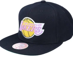 Los Angeles Lakers Top Spot Black Snapback - Mitchell & Ness