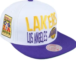 Los Angeles Lakers Toss Up White/Purple Snapback - Mitchell & Ness