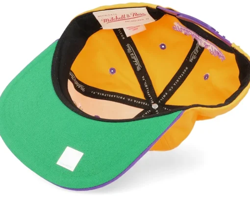 Los Angeles Lakers Varsity Letter Yellow/Purple Snapback - Mitchell & Ness