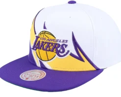 Los Angeles Lakers Waverunner White/Purple Snapback - Mitchell & Ness