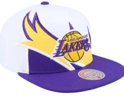 Los Angeles Lakers Waverunner White/Purple Snapback - Mitchell & Ness