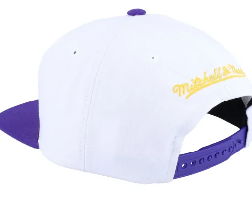 Los Angeles Lakers Waverunner White/Purple Snapback - Mitchell & Ness
