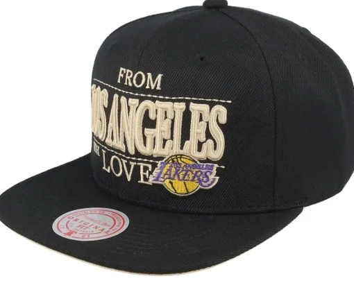 Los Angeles Lakers With Love Black Snapback - Mitchell & Ness