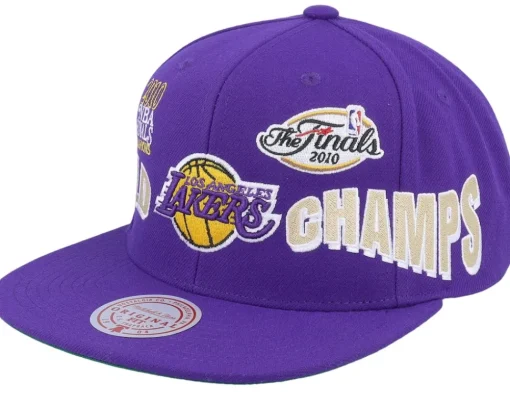 Los Angeles Lakers World Champs Purple Snapback - Mitchell & Ness