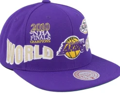 Los Angeles Lakers World Champs Purple Snapback - Mitchell & Ness