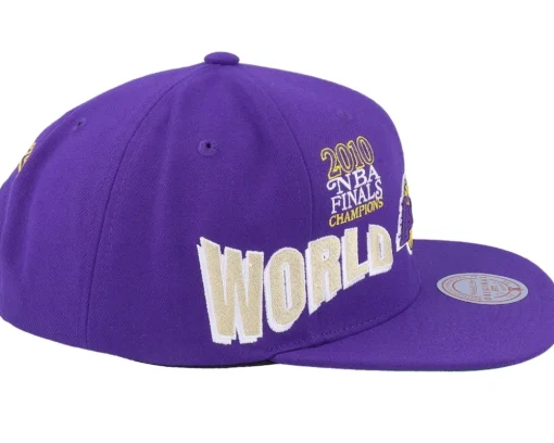 Los Angeles Lakers World Champs Purple Snapback - Mitchell & Ness