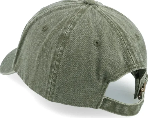 Lotus Flower Engraved Patch Washed Olive Dad Cap - Wild Spirit