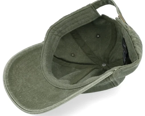 Lotus Flower Engraved Patch Washed Olive Dad Cap - Wild Spirit